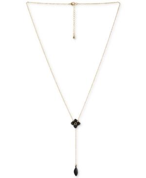 Rachel Rachel Roy Two-tone Crystal Flower & Stone Lariat Necklace, 22 + 2 Extender