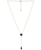 Rachel Rachel Roy Two-tone Crystal Flower & Stone Lariat Necklace, 22 + 2 Extender