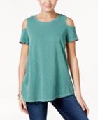 Style & Co Cotton Cold-shoulder Top, Only At Macy's