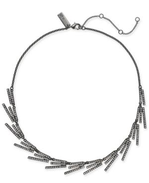 I.n.c. Hematite-tone Crystal Stick Collar Necklace, 18 + 3 Extender, Created For Macy's