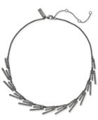 I.n.c. Hematite-tone Crystal Stick Collar Necklace, 18 + 3 Extender, Created For Macy's