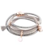 Lonna & Lilly Two-tone Crystal Charm & Tassel Wrap Bracelet