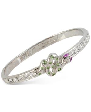 Betsey Johnson Silver-tone Crystal Snake Bangle Bracelet
