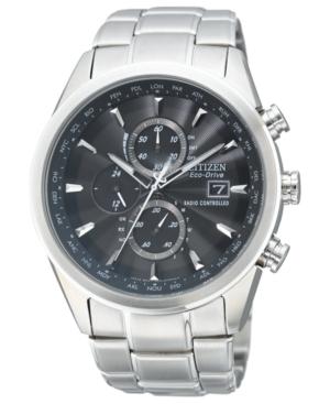 Citizen Watch, Men's Eco-drive World Chronograph A-t Stainless Steel Bracelet 43mm At8010-58e