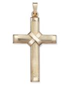 Ridged Cross Pendant In 14k Gold