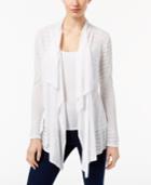 Inc International Concepts Petite Pointelle Draped Cardigan, Only At Macy's