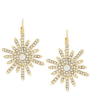 Vince Camuto Gold-tone Crystal Sunburst Drop Earrings