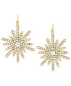 Vince Camuto Gold-tone Crystal Sunburst Drop Earrings