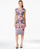 Eci Floral-print Midi Sheath Dress