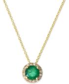 Final Call By Effy Emerald (1/2 Ct. T.w.) & Diamond Accent 18 Pendant Necklace In 14k Gold