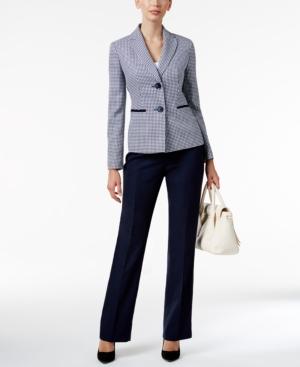 Le Suit Houndstooth Colorblocked Pantsuit