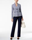 Le Suit Houndstooth Colorblocked Pantsuit
