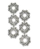 Inc International Concepts Silver-tone Pave Circle Triple Drop Earrings, Created For Macy's
