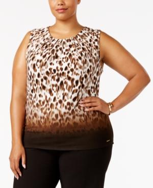 Calvin Klein Plus Size Pleated Shell