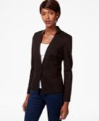 Bar Iii Faux-leather-trim Blazer, Created For Macy's