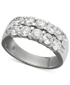 Two-row Certified Diamond Band Ring In 14k White Gold (1-1/2 Ct. T.w.)