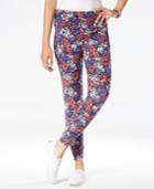 Lucky Lotus By Lucky Brand Floral-print Foldover Leggings