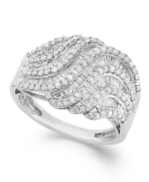 Diamond Ring, Sterling Silver Diamond Twist Ring (1 Ct. T.w.)
