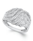 Diamond Ring, Sterling Silver Diamond Twist Ring (1 Ct. T.w.)