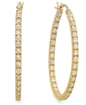 Giani Bernini 18k Gold Over Sterling Silver, Cubic Zirconia In-and-out Hoop Earrings (1-1/4 Ct. T.w.)