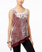 Inc International Concepts Velvet Asymmetrical Top, Only At Macy's