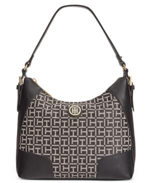 Tommy Hilfiger Elise Monogram Jacquard Hobo