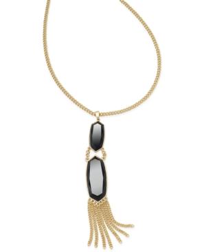 Thalia Sodi Gold-tone Jet Stone Tassel Lariat Necklace, Only At Macy's