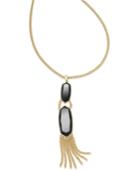 Thalia Sodi Gold-tone Jet Stone Tassel Lariat Necklace, Only At Macy's