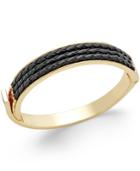 Inc International Concepts Gold-tone Faux Leather Bangle Bracelet, Only At Macy's