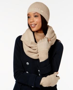 Calvin Klein 3-pc. Waffle-knit Hat, Gloves & Infinity Scarf Set