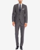 Boss Men's Regular-classic Fit Plaid Super 100 Virgin Wool Suit