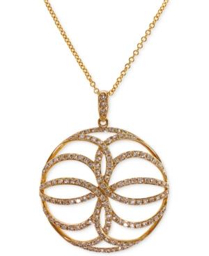 Effy Diamond Circle Pendant Necklace (5/8 Ct. T.w.) In 14k Gold