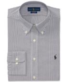 Polo Ralph Lauren Men's Classic/regular Fit Easy-care Charcoal/white Stripe Oxford Dress Shirt