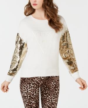 Guess Metallic-sleeve Logo Sweater