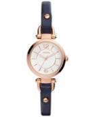 Fossil Women's Georgia Small Blue Leather Strap Watch 26mm Es4026