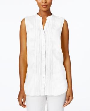 Charter Club Linen Embellished Shirt, Only At Macy's