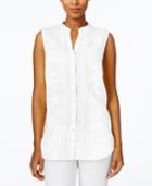 Charter Club Linen Embellished Shirt, Only At Macy's