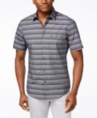 Alfani Red Men's Bourne Ombre Optic Stripe Short-sleeve Shirt, Only At Macy's
