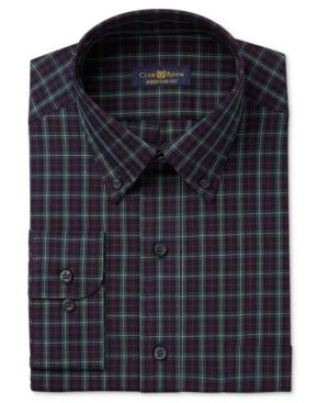 Club Room Men's Estate Classic/regular Fit Plaid Dress Shirt, Only At Macy's