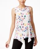 Cece By Cynthia Steffe Floral-print Draped Peplum Top