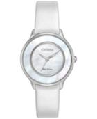Citizen Women's Eco-drive White Patent Leather Strap Watch 30mm Em0381-03d