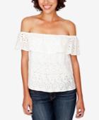 Lucky Brand Off-the-shoulder Eyelet Top