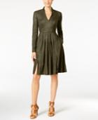 Catherine Malandrino Faux-suede Fit & Flare Dress