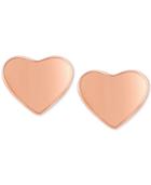 T Tahari Rose Gold-tone Heart Stud Earrings