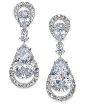 Danori Silver-tone Double-drop Crystal Teardrop Earrings, Only At Macy's