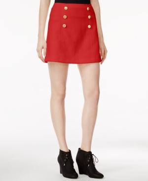 Kensie Quilted Button-detail Skirt