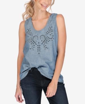 Lucky Brand Denim Eyelet Tank Top