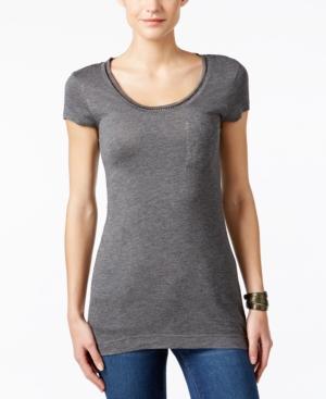 Calvin Klein Jeans Embellished Scoop-neck T-shirt