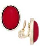 Charter Club Gold-tone Colored Stone Clip-on Stud Earrings, Created For Macy's
