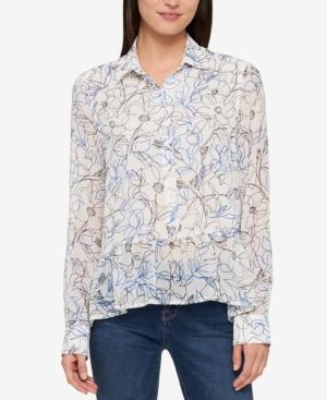 Tommy Hilfiger Cotton Ruffled Blouse, Created For Macy's